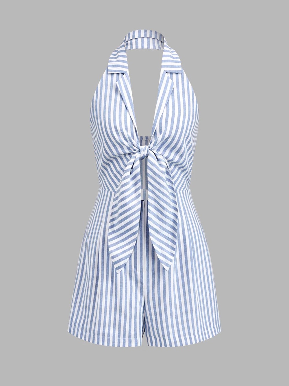 NWT 🦋 Commense Striped Tie Frint Romper - Picture 2 of 14